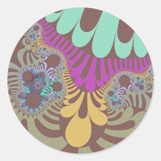 Brown Rainbow Mod Runder Aufkleber (Vorderseite)