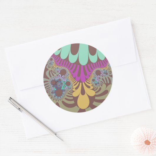 Brown Rainbow Mod Runder Aufkleber (Umschlag)