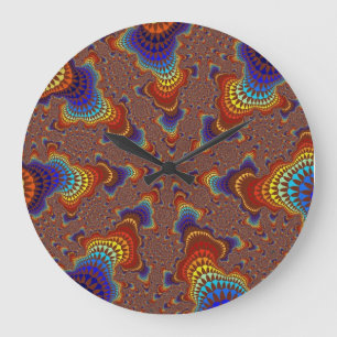 Brown Rainbow Starburst Große Wanduhr