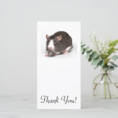 Brown-Ratte mit weißer Flamme auf Nase Dankeskarte (Stehend Vorderseite)