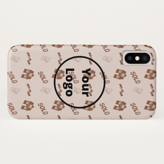 Brown real estate business pattern Case-Mate iPhone hülle (Rückseite (Horizontal))