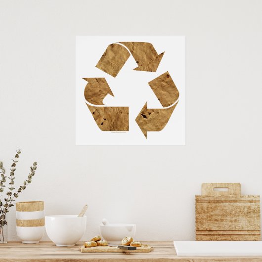 Brown Recycle Sign Poster (Küche)