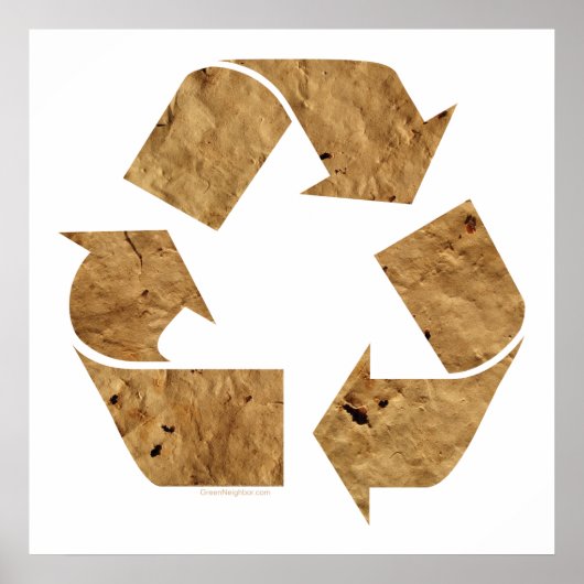 Brown Recycle Sign Poster (Vorne)