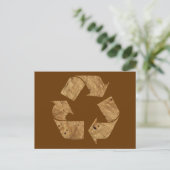 Brown Recycle Sign Postkarte (Stehend Vorderseite)