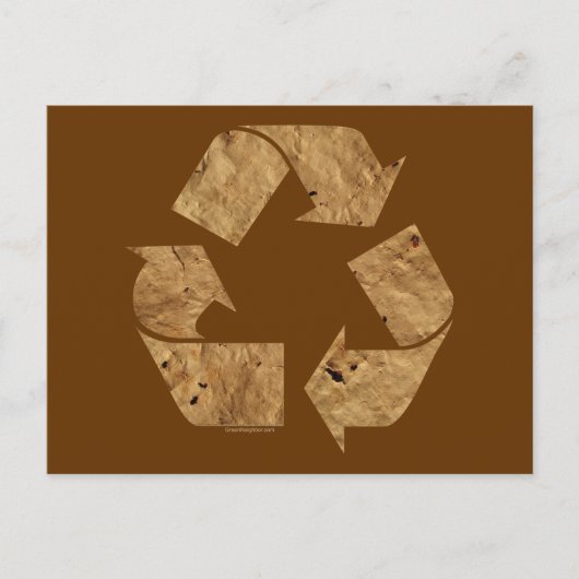 Brown Recycle Sign Postkarte (Vorderseite)