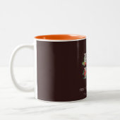 Brown Red Green White Frohe Weihnachtsfoliage Zweifarbige Tasse (Links)