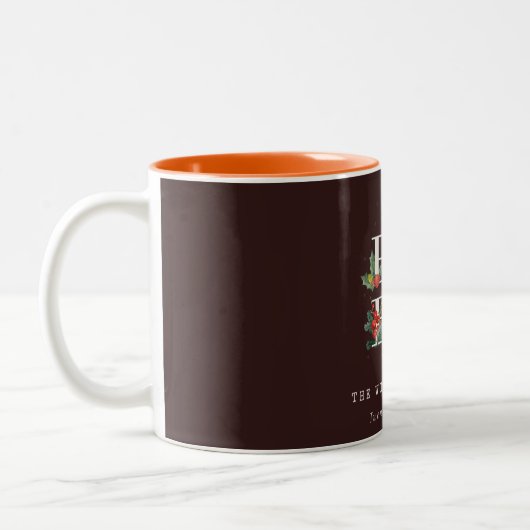 Brown Red Green White Frohe Weihnachtsfoliage Zweifarbige Tasse (Links)