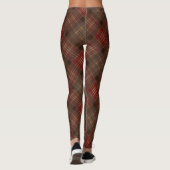 Brown Red Tartan Kariert schottisches Muster Leggings (Rückseite)