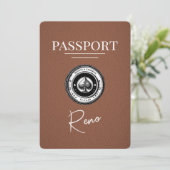 Brown Reno Passport Save the Date (Stehend Vorderseite)