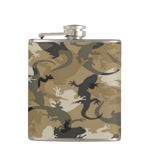 Brown Reptile Camouflage Flask Flachmann (Vorderseite)