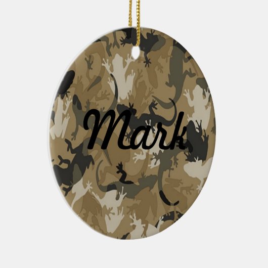 Brown Reptile Camouflage Name Ornament (Rechts)