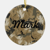 Brown Reptile Camouflage Name Ornament (Vorne)