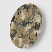 Brown Reptile Camouflage Round Clock Große Wanduhr (Winkel)