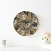 Brown Reptile Camouflage Round Clock Große Wanduhr (Zuhause)