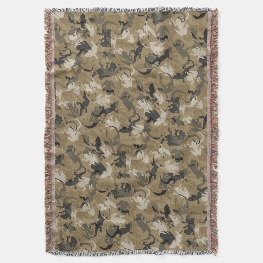 Brown Reptile Camouflage Throw Blanket Decke (Vorderseite Vertikal)