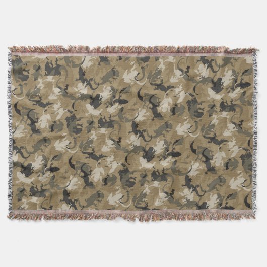 Brown Reptile Camouflage Throw Blanket Decke (Vorderseite)