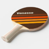 Brown Retro Angled Striping with Name Tischtennis Schläger (Vorderseite)