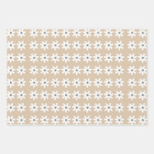 Brown Retro Daisy Blume Set 3 Geschenkpapier Set (Vorderseite 2)