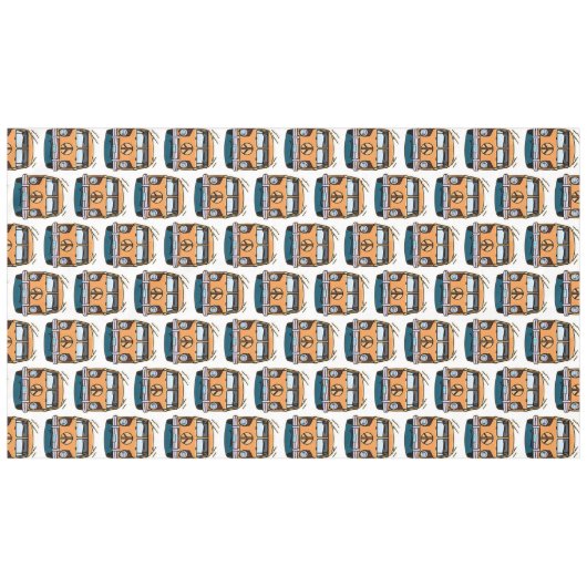 Brown Retro Hippie Vans Geburtstag Tischdecke (Vorderseite (Horizontal))