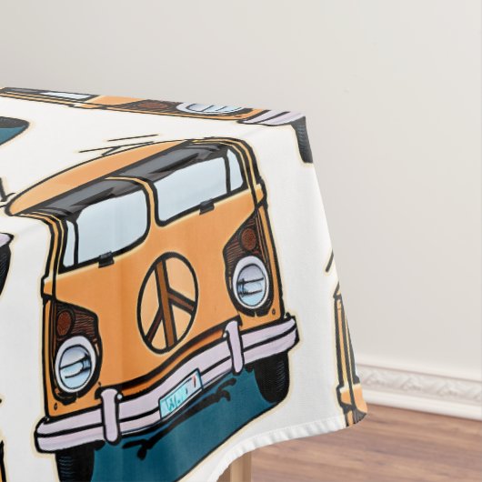 Brown Retro Hippie Vans Geburtstag Tischdecke (Beispiel)