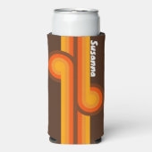 Brown Retro Loop mit Namen Selters Dosenkühler (Seltzer Vorderseite)