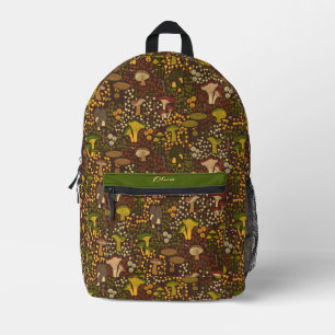 Brown Retro Mushroom Bedruckter Rucksack