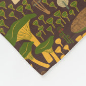 Brown Retro Mushroom Fleecedecke (Ecke)