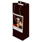 Brown Retro Olive Sunshine Cocktail Gift Bag Geschenktüte Für Weinflaschen (Rückseite Schrägansicht)