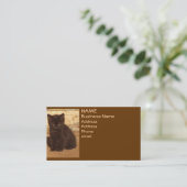 Brown Retro Sepia Kitten Business Cards Visitenkarte (Stehend Vorderseite)