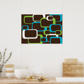 Brown Retro Squares Poster (Küche)