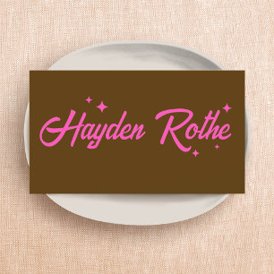 Brown Retro Typografy Stars Visitenkarte