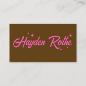 Brown Retro Typografy Stars Visitenkarte (Vorderseite)