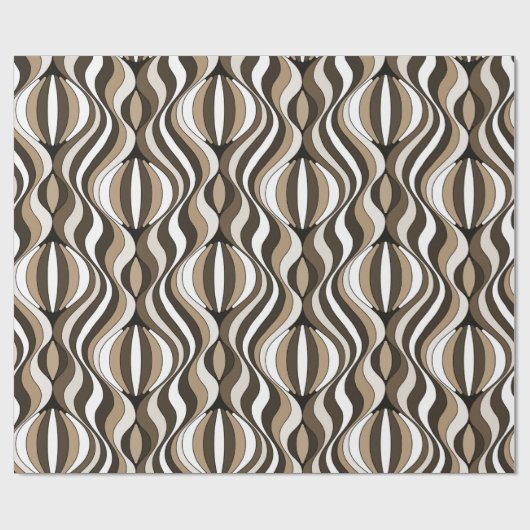 Brown Retro Wavy Geschenkpapier (Flach)