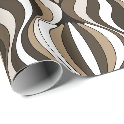 Brown Retro Wavy Geschenkpapier (Rolleneckpunkt)