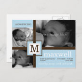 Brown Ribbon Baby Ankündigung (Vorne/Hinten)