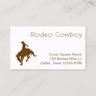 Brown Rodeo Cowboy Visitenkarte