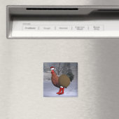 Brown Rooster Santa Claus Magnet (In Situ (Geschirrspüler))