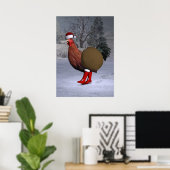 Brown Rooster Santa Claus Poster (Heimbüro)