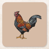 Brown Rooster Untersetzer (Vorderseite)