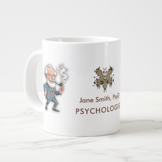 Brown Rorschach Psychology Customizable Freud Figu Jumbo-Tasse (Vorderseite Links)