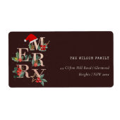 Brown Rose Gold Frohe Weihnachtsfolienadresse (Vorne)