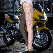 Brown Rose Golden Glitter Sparkles Pattern Gift Leggings