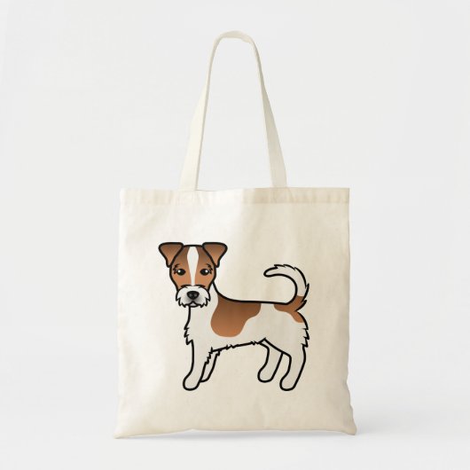 Brown Rough Coat Jack Russell Terrier Cartoon Dog Tragetasche (Vorne)