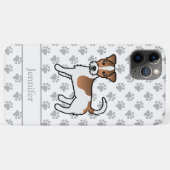 Brown Rough Coat Jack Russell Terrier Dog & Name Case-Mate iPhone Hülle (Rückseite (Horizontal))