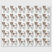 Brown Rough Coat Jack Russell Terrier Dog Pattern Geschenkpapier (Flach)