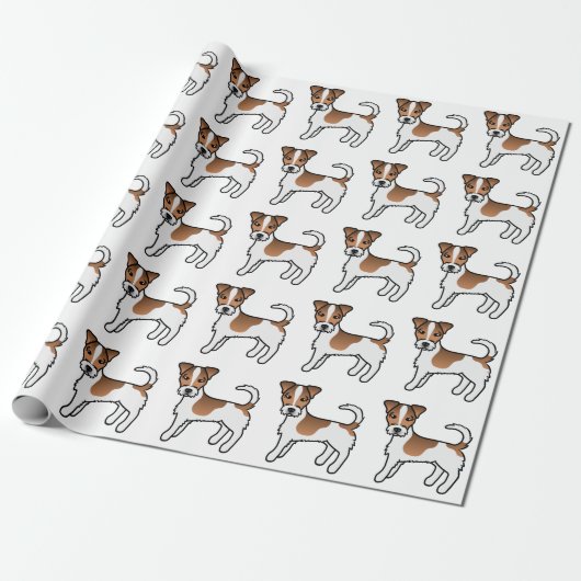 Brown Rough Coat Jack Russell Terrier Dog Pattern Geschenkpapier (Ungerollt)