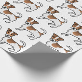 Brown Rough Coat Jack Russell Terrier Dog Pattern Geschenkpapier (Ecke)