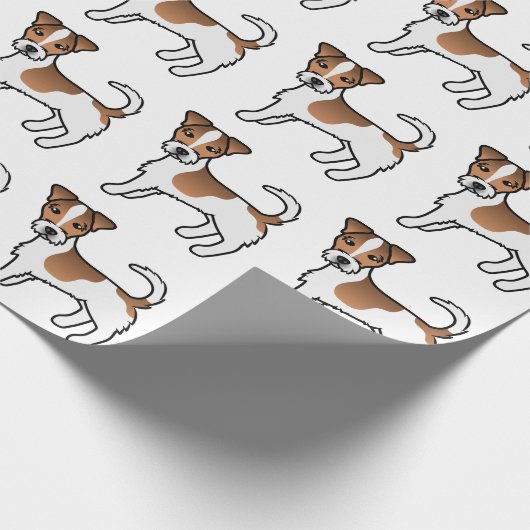 Brown Rough Coat Jack Russell Terrier Dog Pattern Geschenkpapier (Ecke)