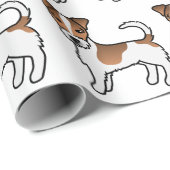 Brown Rough Coat Jack Russell Terrier Dog Pattern Geschenkpapier (Rolleneckpunkt)