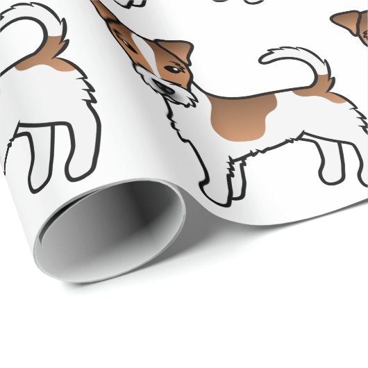 Brown Rough Coat Jack Russell Terrier Dog Pattern Geschenkpapier (Rolleneckpunkt)